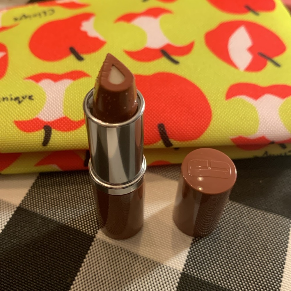 NIP Clinique Makeup Bag with full size lipstick